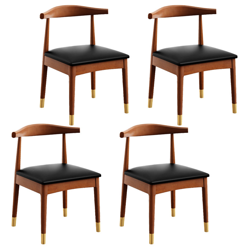 Silla de comedor de madera de estilo escandinavo, silla sin brazos con cuerno de vaca