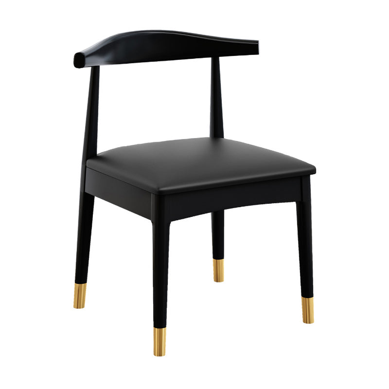 Chaise de salle à manger en bois de style scandinave, chaise sans bras en corne de vache