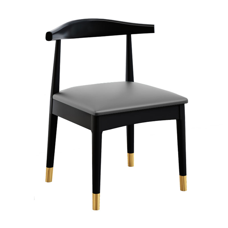 Chaise de salle à manger en bois de style scandinave, chaise sans bras en corne de vache
