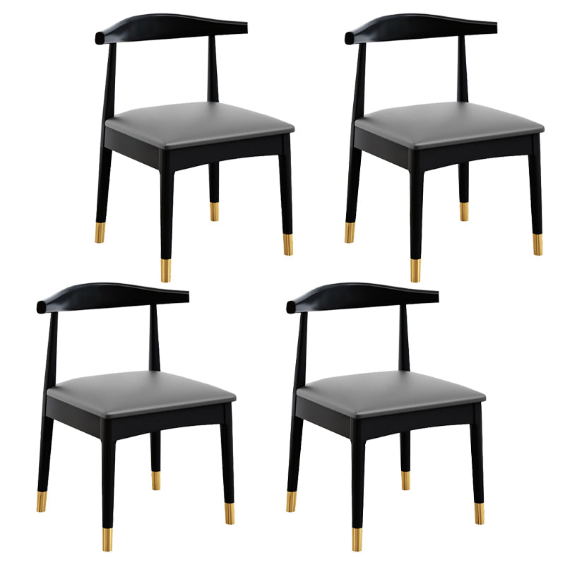 Silla de comedor de madera de estilo escandinavo, silla sin brazos con cuerno de vaca