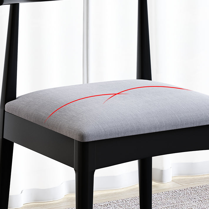 Silla de comedor de madera de estilo escandinavo, silla sin brazos con cuerno de vaca