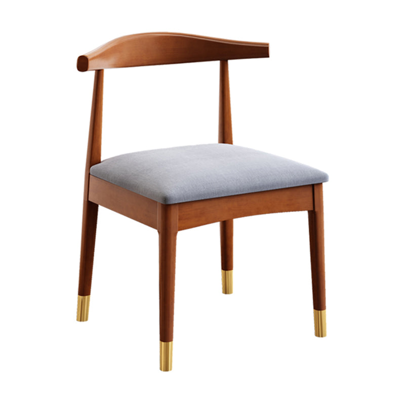 Chaise de salle à manger en bois de style scandinave, chaise sans bras en corne de vache