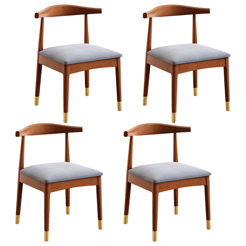 Silla de comedor de madera de estilo escandinavo, silla sin brazos con cuerno de vaca