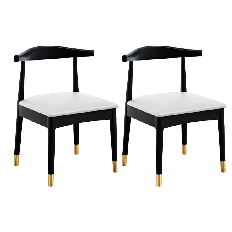 Silla de comedor de madera de estilo escandinavo, silla sin brazos con cuerno de vaca