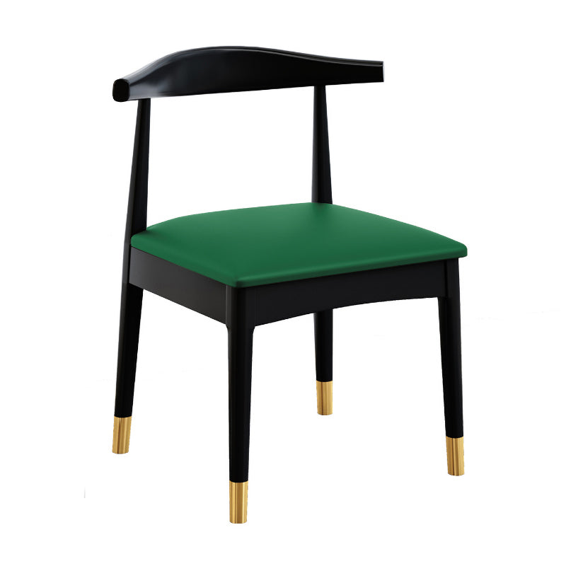 Silla de comedor de madera de estilo escandinavo, silla sin brazos con cuerno de vaca