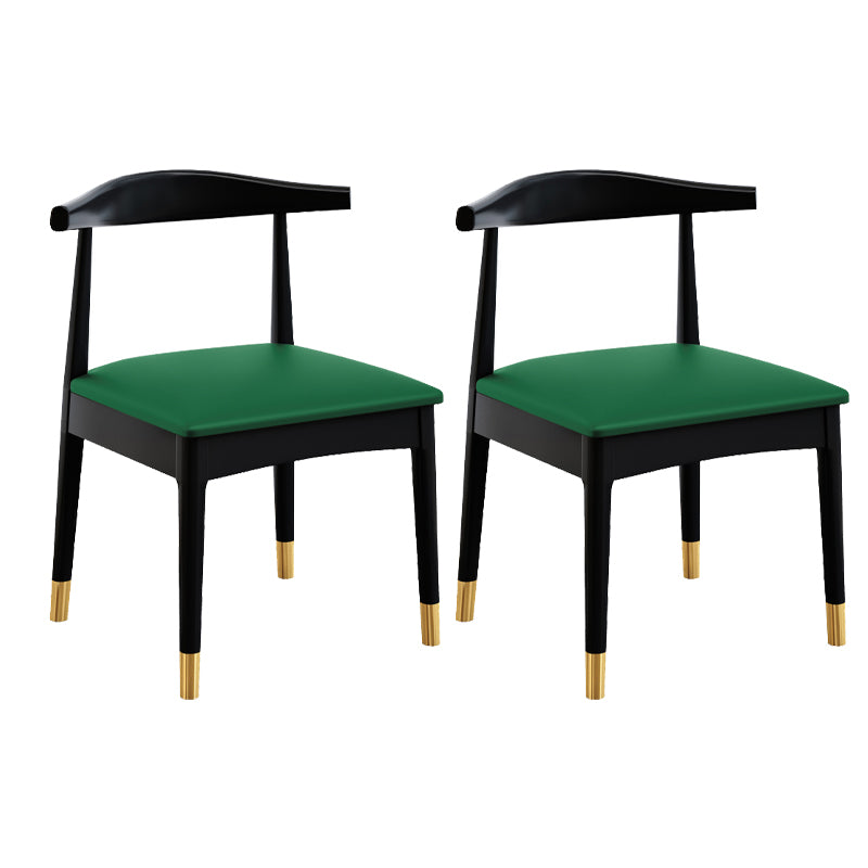 Silla de comedor de madera de estilo escandinavo, silla sin brazos con cuerno de vaca