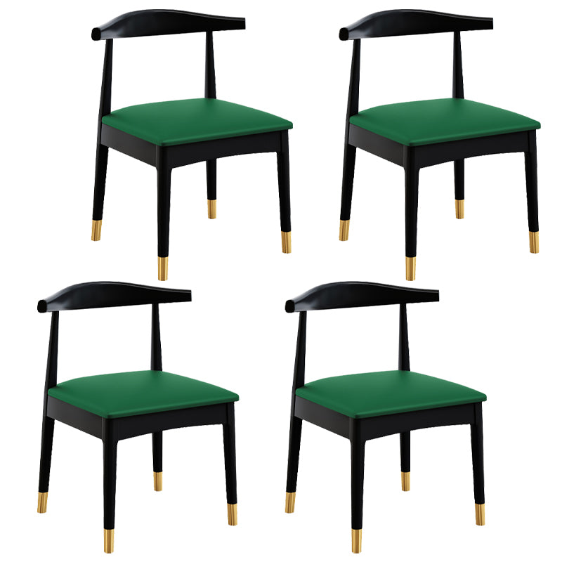 Silla de comedor de madera de estilo escandinavo, silla sin brazos con cuerno de vaca