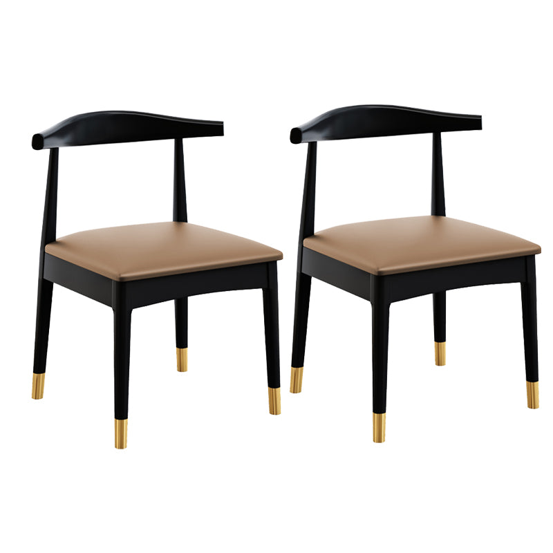 Silla de comedor de madera de estilo escandinavo, silla sin brazos con cuerno de vaca