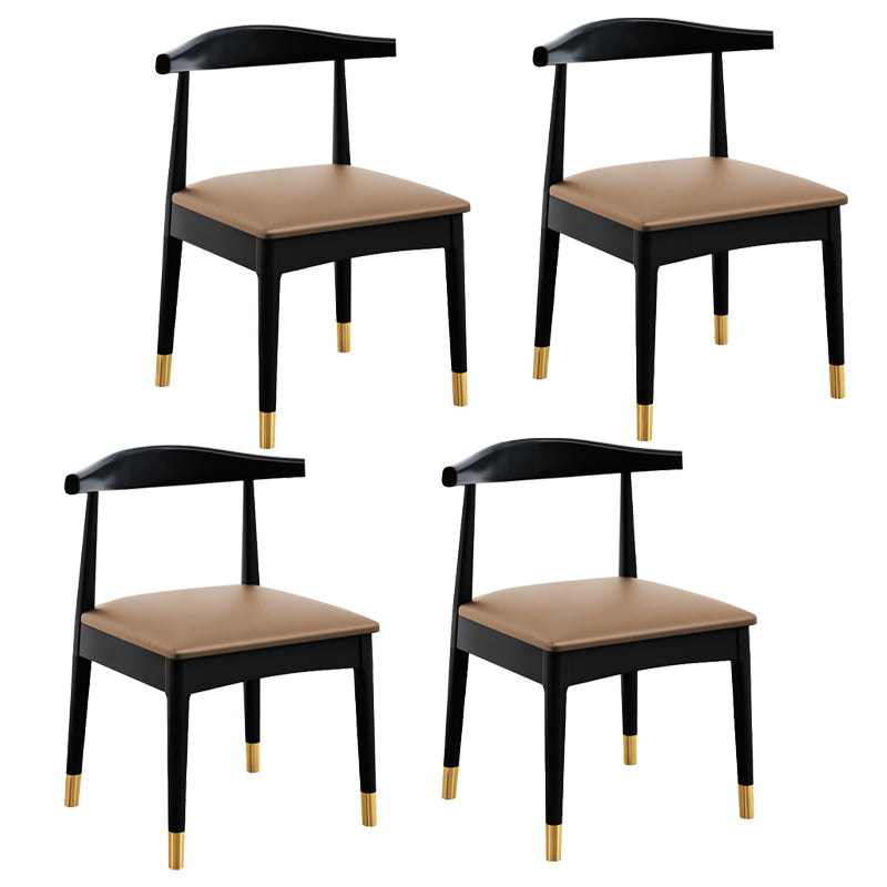 Silla de comedor de madera de estilo escandinavo, silla sin brazos con cuerno de vaca