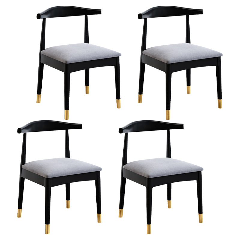 Silla de comedor de madera de estilo escandinavo, silla sin brazos con cuerno de vaca