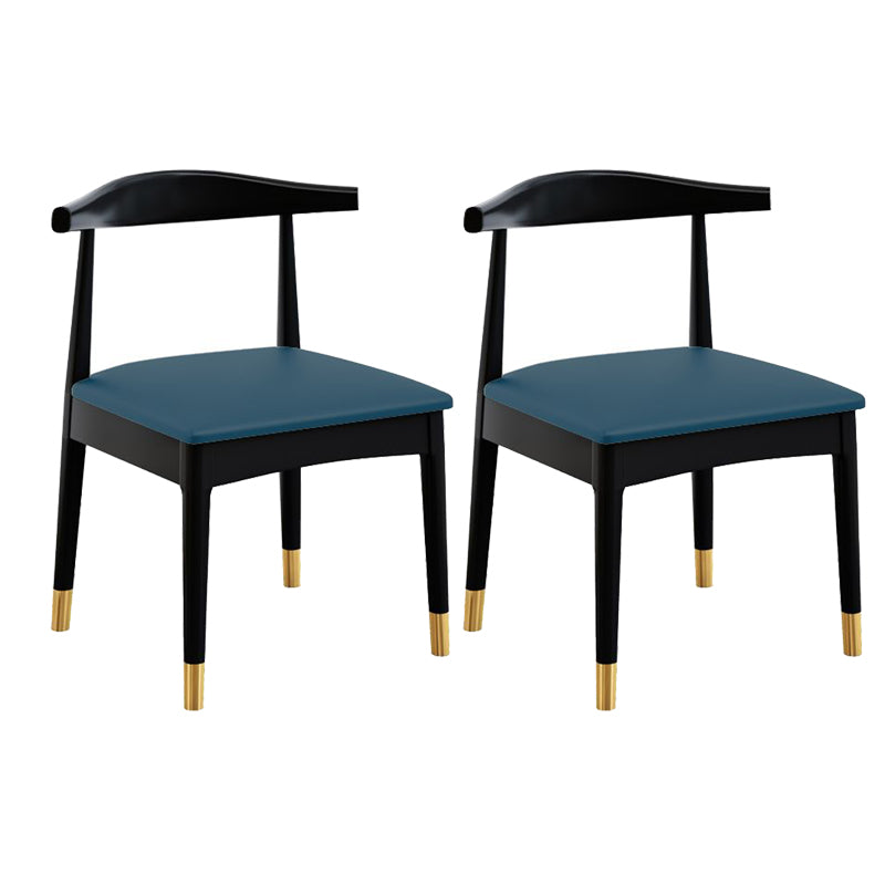 Silla de comedor de madera de estilo escandinavo, silla sin brazos con cuerno de vaca