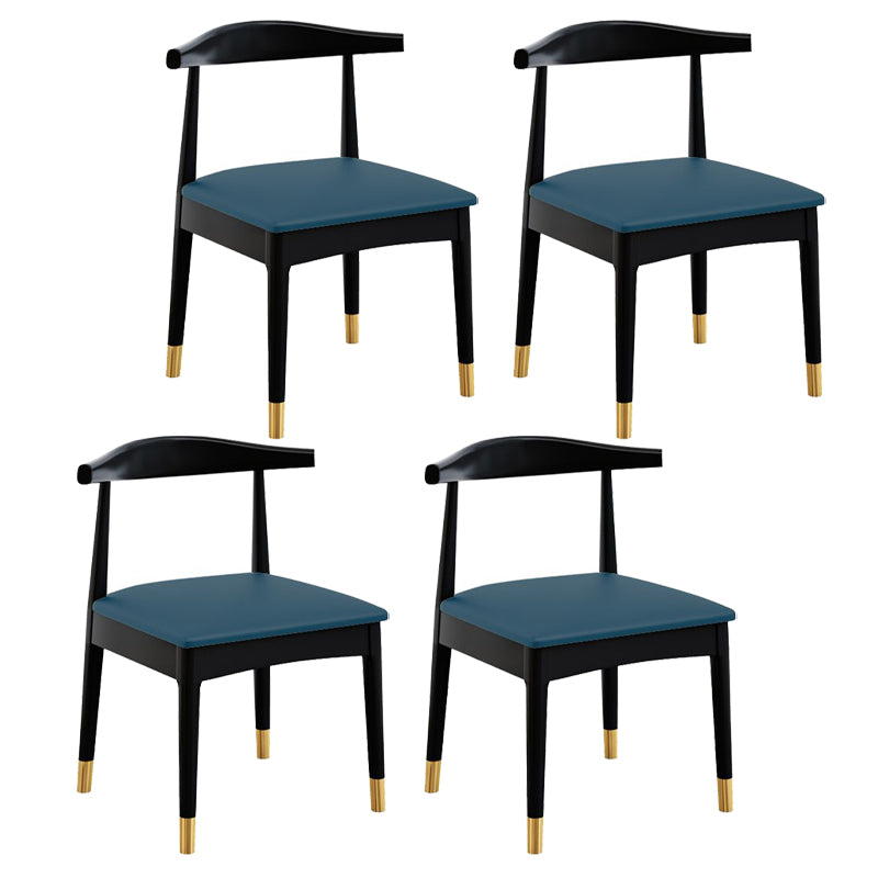 Silla de comedor de madera de estilo escandinavo, silla sin brazos con cuerno de vaca
