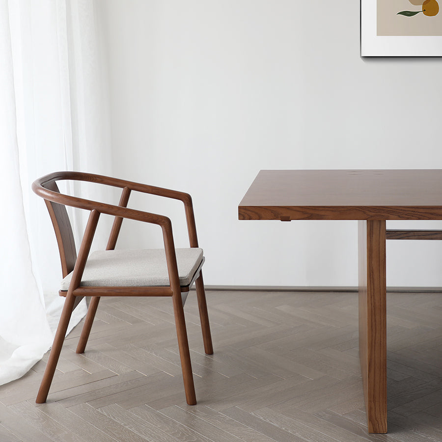 Chaise simple de bras arrière de latte de cuisine de chaises en bois de frêne de style traditionnel