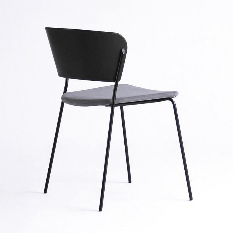 Contemporary Metal Stackable Chairs Kitchen Dining Room Open Back Side Chair