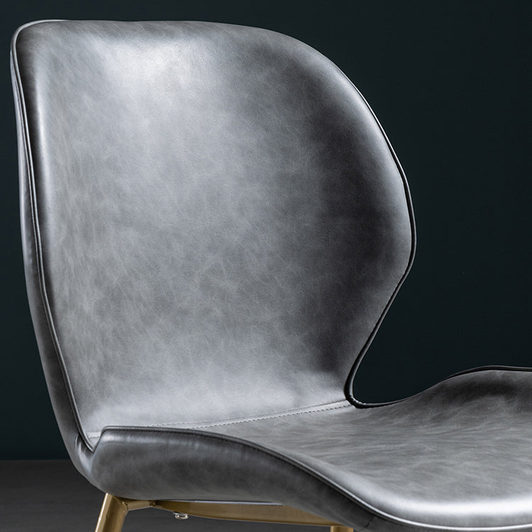 Chaise d'appoint scandinave en cuir avec finition mate et dossier à oreilles (Ensemble de 2)