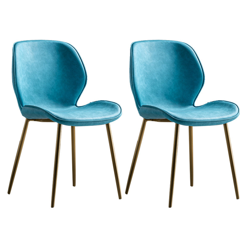 Chaise d'appoint scandinave en cuir avec finition mate et dossier à oreilles (Ensemble de 2)