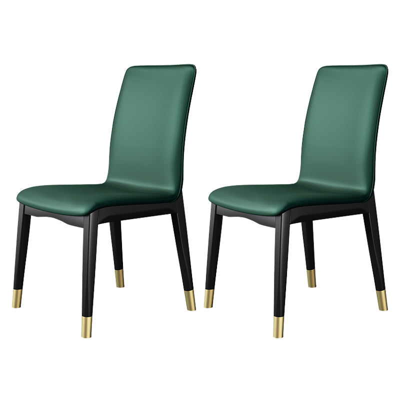 Silla de comedor de madera de estilo escandinavo, silla sin brazos con respaldo macizo (juego de 2)