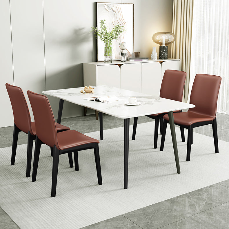 Silla de comedor de madera de estilo escandinavo, silla sin brazos con respaldo macizo (juego de 2)