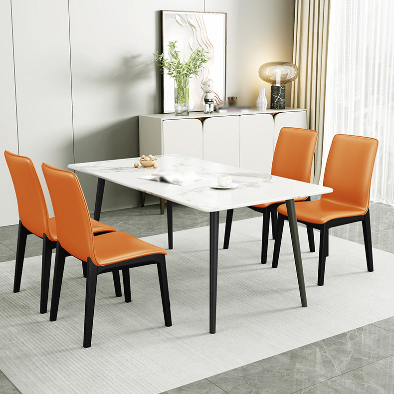 Silla de comedor de madera de estilo escandinavo, silla sin brazos con respaldo macizo (juego de 2)