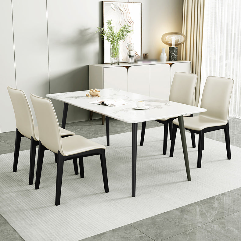 Silla de comedor de madera de estilo escandinavo, silla sin brazos con respaldo macizo (juego de 2)
