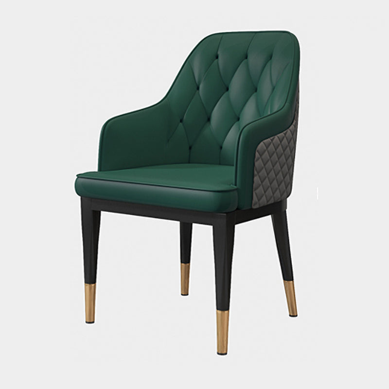 Solide achterkant van de achterste stoelen met stoffen met metalen benen gestoffeerde dineren met metalen benen