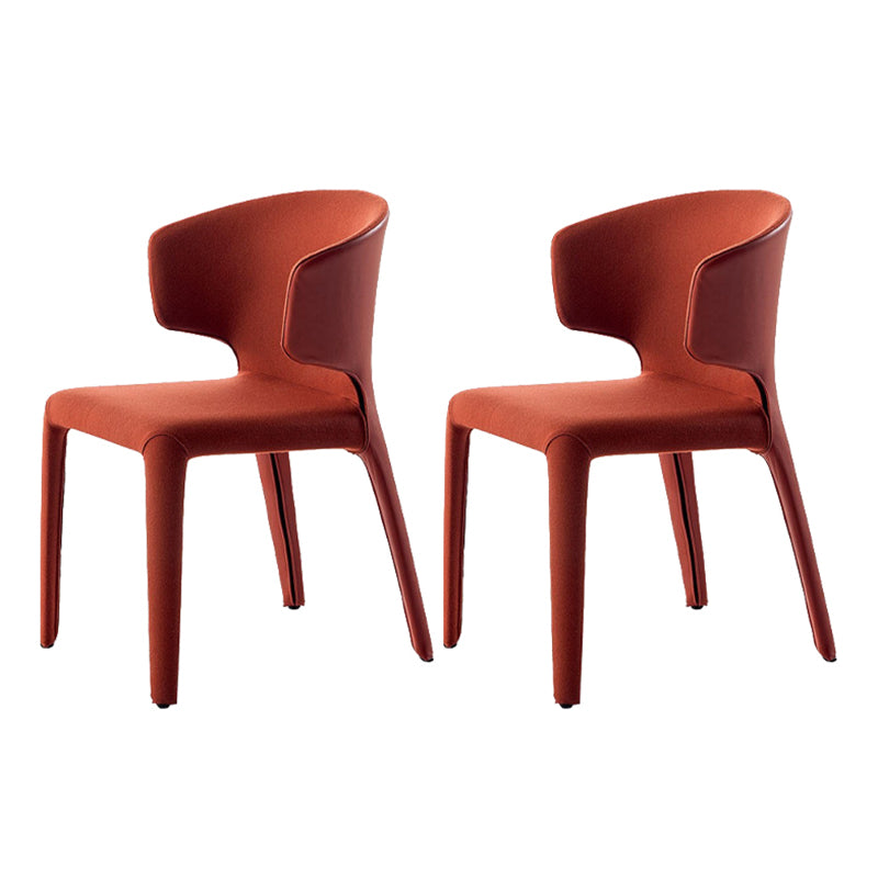 Chaise de salle à manger avec accoudoirs de style design, finition mate, avec dossier à oreilles (Ensemble de 2)