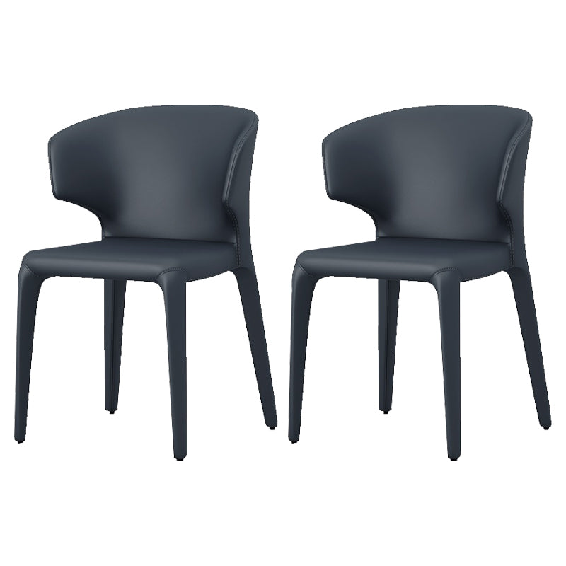 Chaise de salle à manger avec accoudoirs de style design, finition mate, avec dossier à oreilles (Ensemble de 2)
