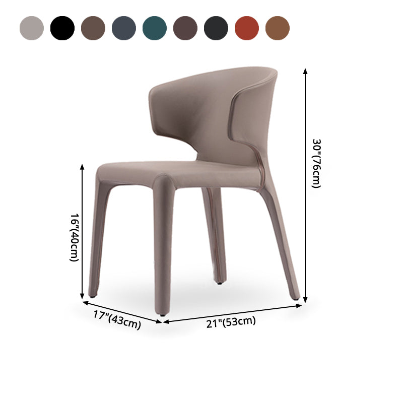 Chaise de salle à manger avec accoudoirs de style design, finition mate, avec dossier à oreilles (Ensemble de 2)