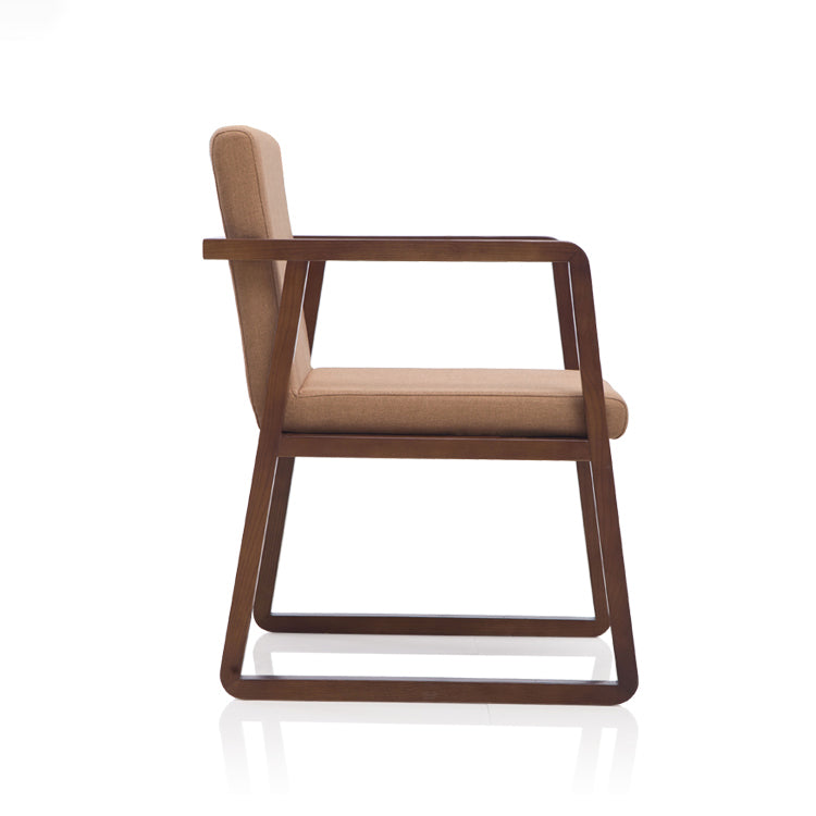 Les fauteuils de salle à manger en bois contemporains ont rembourré la chaise latérale de salle à manger en tissu pour le restaurant