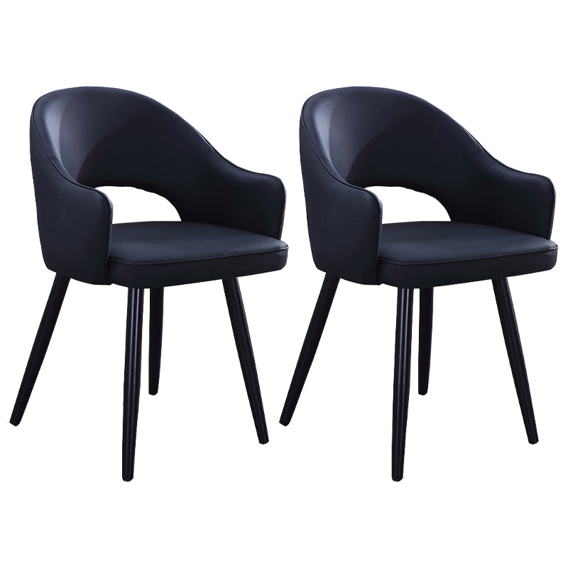 Sillón casero escandinavo tapizado con respaldo abierto Silla de comedor de metal