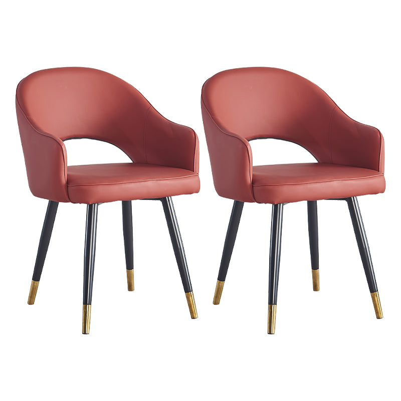 Sillón casero escandinavo tapizado con respaldo abierto Silla de comedor de metal