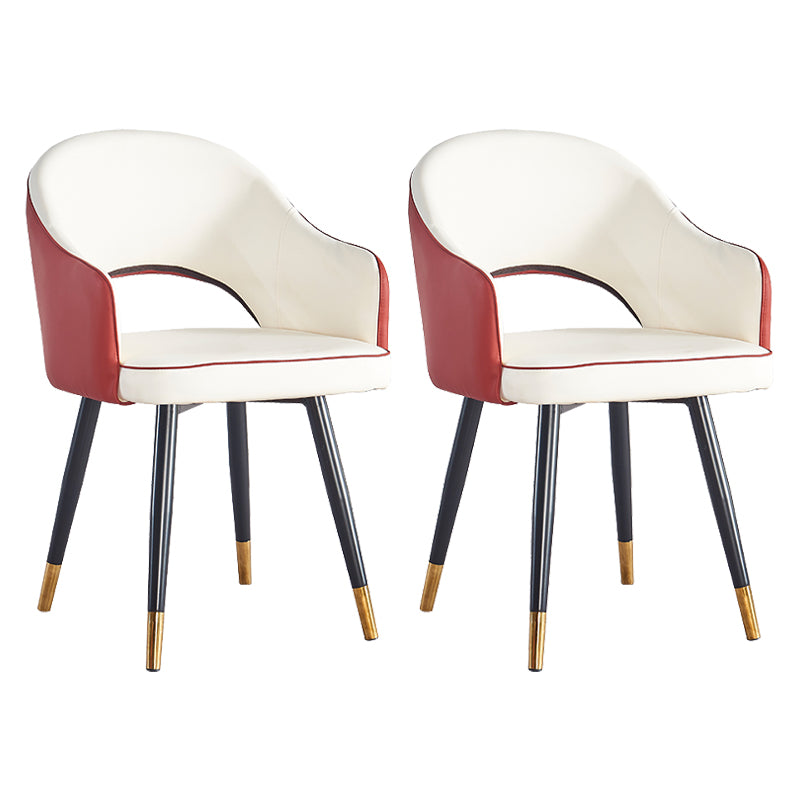 Sillón casero escandinavo tapizado con respaldo abierto Silla de comedor de metal