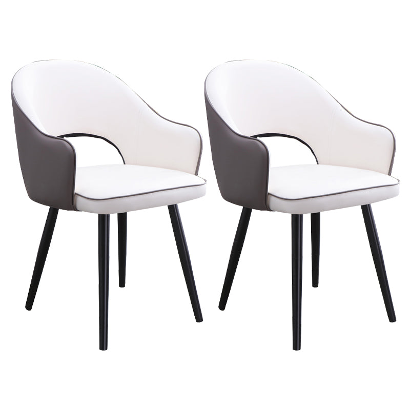 Sillón casero escandinavo tapizado con respaldo abierto Silla de comedor de metal