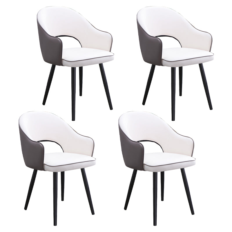 Sillón casero escandinavo tapizado con respaldo abierto Silla de comedor de metal