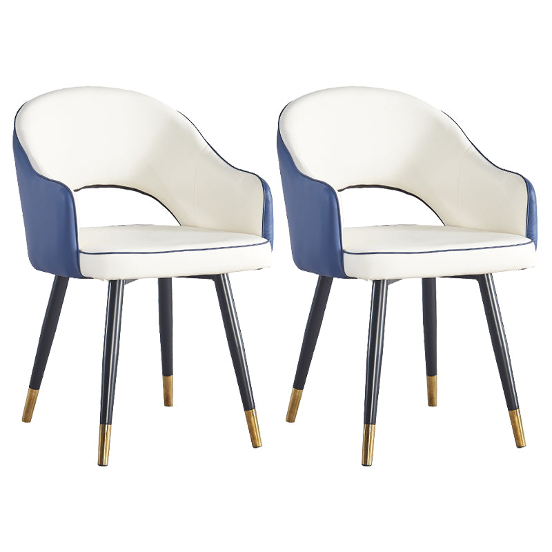 Sillón casero escandinavo tapizado con respaldo abierto Silla de comedor de metal