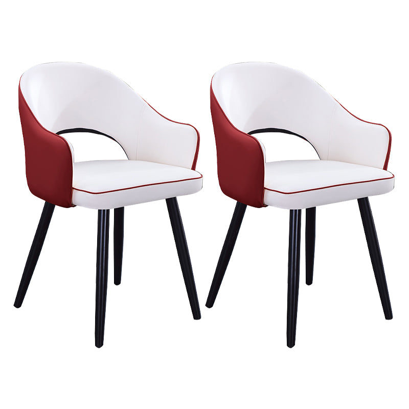 Sillón casero escandinavo tapizado con respaldo abierto Silla de comedor de metal