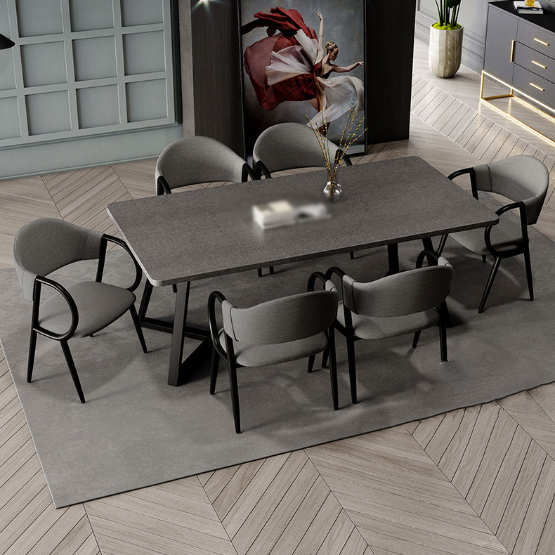Silla de comedor de cuero industrial con respaldo abierto y patas de metal