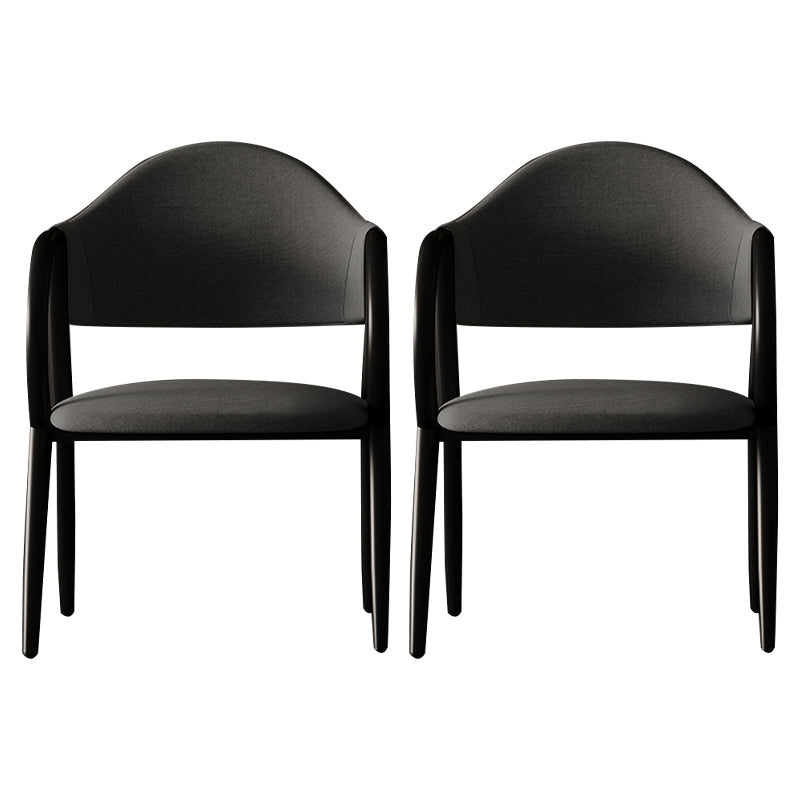 Silla de comedor de cuero industrial con respaldo abierto y patas de metal