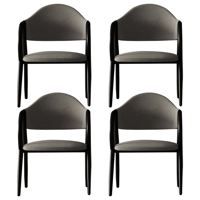 Silla de comedor de cuero industrial con respaldo abierto y patas de metal