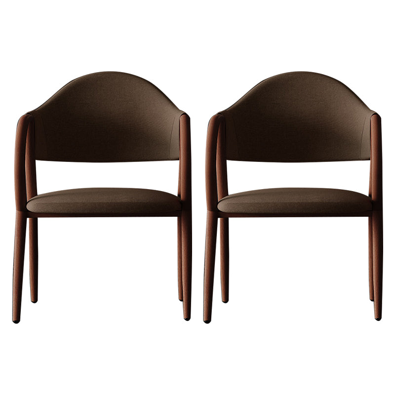 Silla de comedor de cuero industrial con respaldo abierto y patas de metal