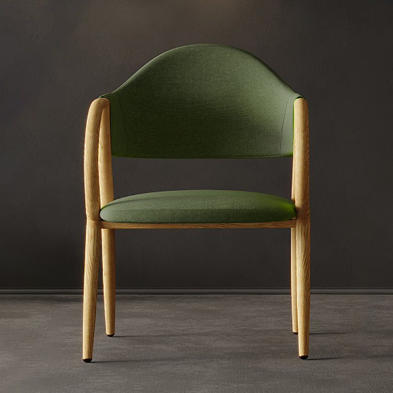 Silla de comedor de cuero industrial con respaldo abierto y patas de metal