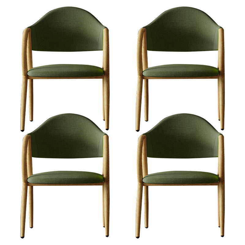Silla de comedor de cuero industrial con respaldo abierto y patas de metal