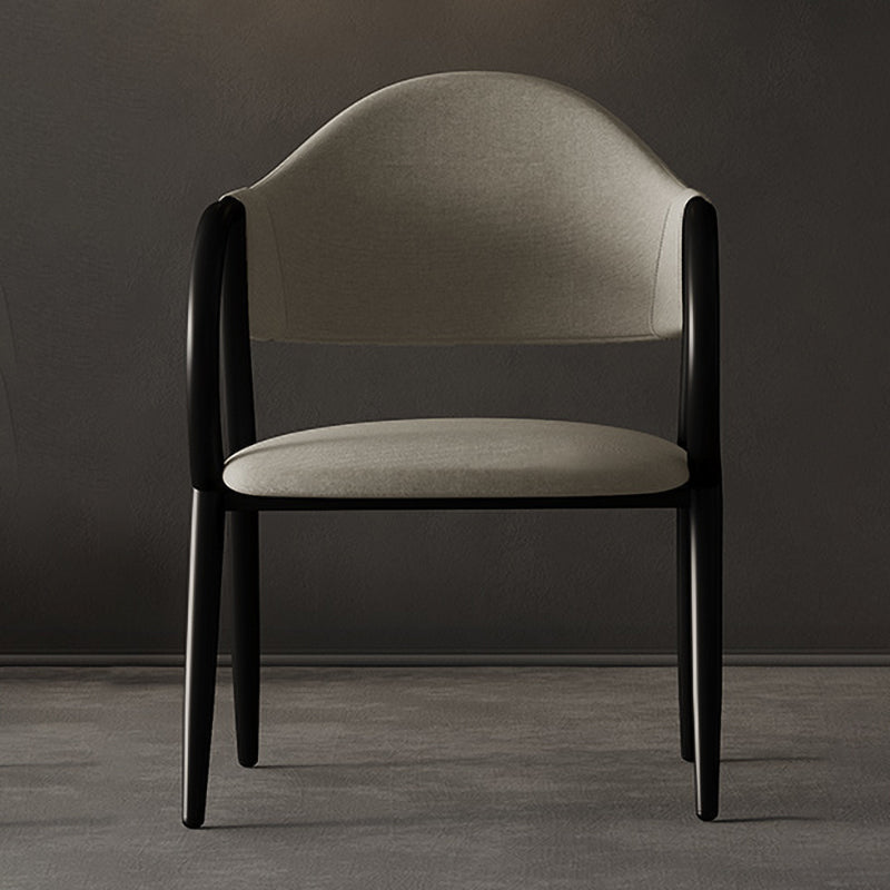 Fauteuil de restaurant en cuir industriel, chaise de salle à manger à dossier ouvert avec pieds en métal