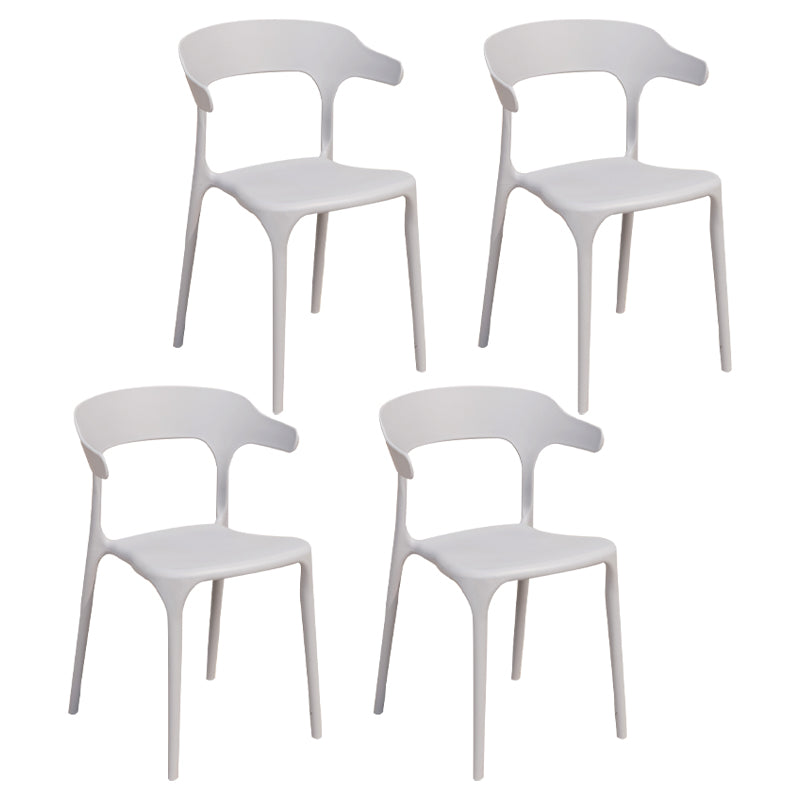 Chaises de salle à manger de style Glam Chaise d'appoint sans accoudoirs en plastique pour cuisine (Ensemble de 4)