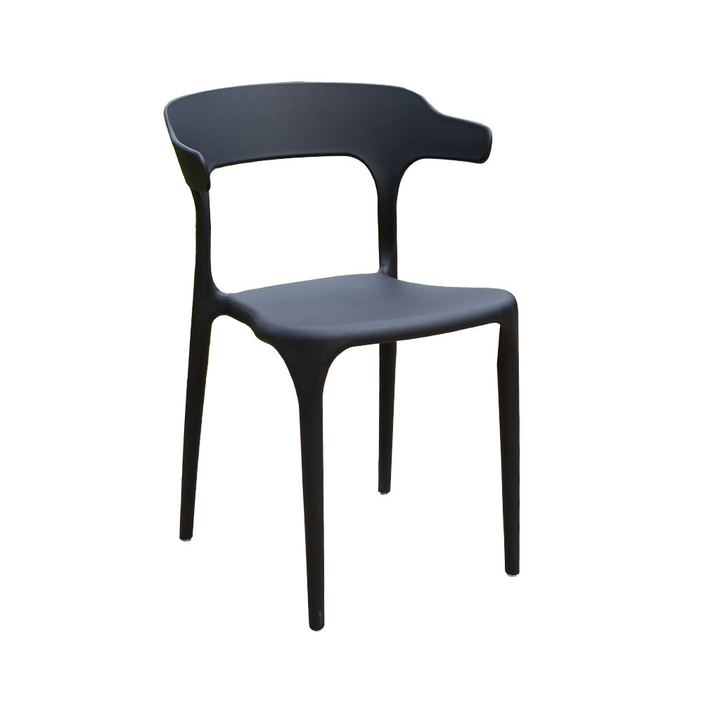 Sillas de comedor estilo Glam, silla auxiliar de plástico sin brazos para cocina (juego de 4)