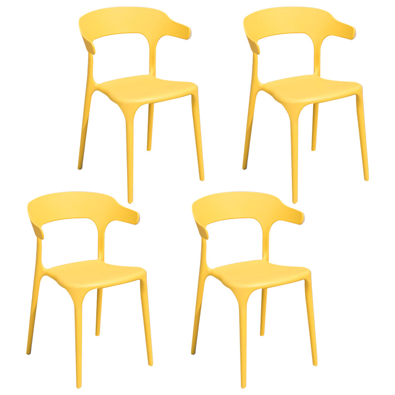 Chaises de salle à manger de style Glam Chaise d'appoint sans accoudoirs en plastique pour cuisine (Ensemble de 4)