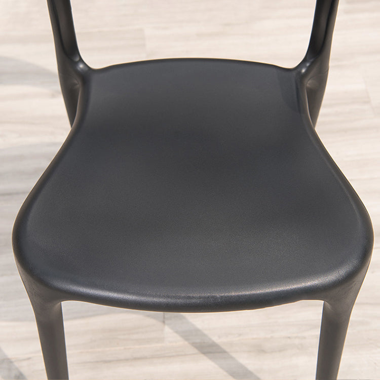 Sillas de comedor estilo Glam, silla auxiliar de plástico sin brazos para cocina (juego de 4)