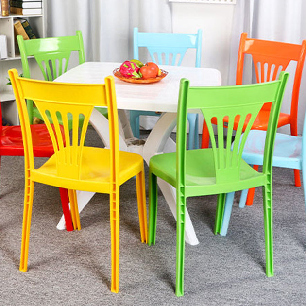 Sillas de comedor de estilo moderno, silla lateral sin brazos de plástico para cocina
