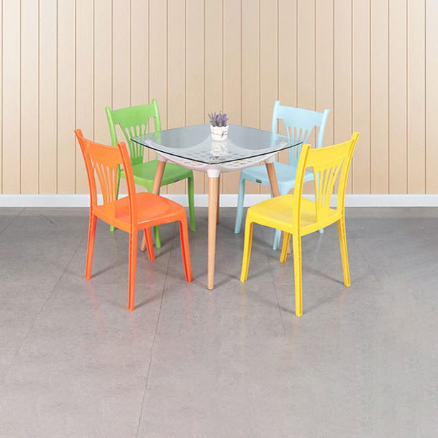 Sillas de comedor de estilo moderno, silla lateral sin brazos de plástico para cocina