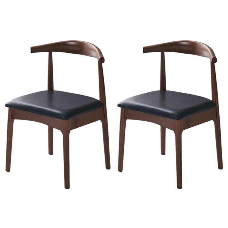 Silla lateral interior escandinava Silla de comedor tapizada con respaldo abierto de madera